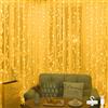 Bigzom Tenda luminosa 2 x 1 m, 100 LED per interni, con 10 ganci, IP65, per camera da letto, feste, decorazione (bianco caldo)