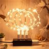 MUXIJIA 4 x luce stringa LED, 20 x LED 2M / 6.6Ft esterno/interno alimentatore USB impermeabile per camera da letto, cortile, matrimonio, Natale, fai da te, ecc. (Bianco caldo)