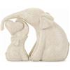 Kityemo Set di 2 Elefantini in Ceramica Beige - Decorazione per Casa e Ufficio, Idea Regalo Compleanno/Festa della Mamma, Statua Animale Moderna