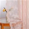 MYSKY HOME Tenda in pizzo con fiori ricamati, tende in pizzo trasparenti con nastro arricciato, set di 2, moderna tenda decorativa per soggiorno e camera da letto, rosa chiaro, H 260 x L 140 cm.