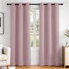 Deconovo Tende Oscuranti per Interni 2 Pezzi 242 CM Altezza, Termiche Isolanti, Anti-Rumore, con Anelli, Ideali per Camera da Letto e Soggiorno, 107x242 CM, Rosa Chiaro