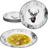 MamboCat Alois Set di 6 piatti fondi I 180 ml I stoviglie in porcellana con decorazione di cervi per 6 persone, piatti profondi per insalata, zuppa, cereali, pasta & Co.