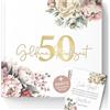 Trendanchor 50 libri degli ospiti per matrimoni dorati da compilare e incollare foto, idea regalo originale per il 50° anniversario di matrimonio per i genitori, senza domande, 72 pagine (50 nozze d'oro/peonie