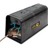 FISHTEC Trappola Elettronica per Roditori 5000V - Senza Fili, LED Integrata, Scariche Elettriche Potenti, Segnale Luminoso, Piastre Metalliche, Eliminazione Sicura di Topi e Ratti Senza Veleno
