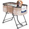 SereneLife Vasca da Bagno Pieghevole per Cani da Interno ed Esterno, Altezza Regolabile 86 cm, Tubo di Scarico e Tasche Portaoggetti, Accessori per Cani, Adatta Anche ad Altri Animali