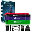 RPM Power Resistance Bands, Banda Elastica Fitness 4 Livelli di Resistenza (7-15kg, 11-29Kg, 16-38Kg, 23-56Kg), Loop Band, Elastico per Trazioni, Esercizi Schiena Lombare, Ginocchio, Caviglia, Pilates