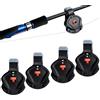 Mengshen 4 PCS Allarme di morso di Pesca, Allarme elettronico con Suono e indicatore LED Volume Sensibilità Regolabile per Giorno Notte all'aperto
