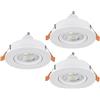 Eglo Barranco - Set da 3 faretti LED incasso, soffitto orientabili in plastica colore bianco, con luce bianca neutra, lampadina GU10