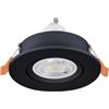 Eglo Barranco - Faretto LED da incasso, soffitto orientabile in plastica colore nero, con luce bianca neutra, lampadina GU10