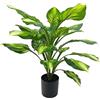 DRW Pianta artificiale di un aglaonema in acrilico, melammina e plastica in verde 70x60x60cm