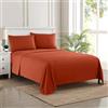 Sweet Home Collection Fogli per Fili 2017 - Morbida Microfibra Spazzolata di qualità egiziana Set di Biancheria da Letto di Lusso Piatto, Lenzuolo con Angoli, 2 federe, Ruggine, California King