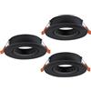 Eglo Barranco - Set da 3 faretti incasso, rotondi, orientabili, senza lampadine, soffitto in plastica colore nero, attacco GU10, diametro di 9 cm