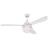Westinghouse Lighting 72207 Ventilatori da soffitto Bianco Graham da 132 cm, Kit di Luce LED dimmerabile con Vetro Opale smarigliato, Paralume a Gabbia, Telecomando Incluso 54 W, 7220740