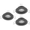 Eglo Barranco - Set da 3 faretti LED incasso, soffitto in plastica colore nero, lampada bagno con luce bianca calda lampadina GU10, IP44