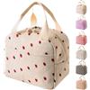 Arae Borsa Termica Porta Pranzo Piccola per Donne, Borse Frigo Isolate Riutilizzabili 9L con Scomparti - Leggera, Impermeabile per Ufficio, Spiaggia e Viaggi, fragola beige