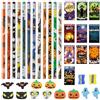 LEIMEND 36 Pezzi Set Cancelleria Matite Bambini Block Notes Piccoli Gomme da Cancellare Temperamatite Adatti come Regali di Halloween regali per Studenti o Quaderni Creativi
