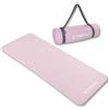 TREXO Tappetino Fitness NBR 183 x 61 cm Materiale di resistenza e flessibilità 15 mm Spesso Materassino per allenamento con Struttura Antiscivolo Tappetino per yoga e pilates in Rosa Chiaro