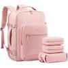 LOVEVOOK Zaino da Viaggio Aereo Bagaglio a Mano Donna Uomo, Impermeabile 40L Trolley Cabin Max per Ryanair Easyjet, Grande Porta PC 17 Pollici Valigia Borsa a Zainetto Rosa