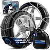 WERKTHOR Catene da Neve 9mm Auto Set 2 Pezzi - Catene Neve Omologate EN 16662-1 e ÖNORM V 5117 - Catene da Neve in Metallo per Pneumatici da 13 a 19 Pollici con Guanti e Borsa - Catene Auto Facili