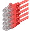 1aTTack.de 85254 5x 0,25m Red Cavo di rete Cat6 Cat 6 Ethernet LAN 1000 Mbit/s RJ45