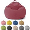 Chingcoo Pouf per bambini e adulti, solo rivestimento (senza imbottitura), sedia a sacco per camera da letto, ufficio, soggiorno, terrazza (rosso)