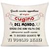 Yoskiasd Cugino Copricuscino Regalo per lui Uomo Ragazzo Regali Copricuscini Ispiratore Personalizzato Decorativi Regali di Natale Compleanno Questo Cuscino Appartiene al Miglior cugino del Mondo (Cugino)