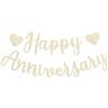 SUBTAVIK Striscione Anniversario, Decorazioni Oro Champagne, Striscione Glitterato, Ghirlanda Cuore per Matrimonio, Festa, Cerimonia e Accessori Decorativi