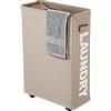 IHOMAGIC 40L Cesto per Biancheria con Ruote, Cesto Portabiancheria Rettangolare in Piedi, Cesto per Biancheria Stretto Sottile 39X18.5X58cm, per Vestiti, Giocattoli, Camere da Letto e Bagni (Cachi)