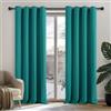 Deconovo Tende Oscuranti per Interni 2 Pezzi 180 CM Altezza, Termiche Isolanti, Anti-Rumore, con Anelli, Ideali per Camera da Letto e Soggiorno, 140x180 CM, Turchese