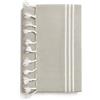 SACAR Telo Mare Fouta - 100% Cotone Assorbente e Leggero - Ideale per Spiaggia, Piscina, Fiume, Campeggio e Casa (GREY Singolo 90x180 cm)