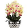Oairse Pianta artificiale, orchidee, decorazione artificiale, fiori artificiali, come veri, con fiori real-touch, in vaso di ceramica, decorazione per davanzale, altezza 44 cm