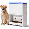 Svauoumu Mangiatoia Automatica Per Cani Di Grossa Taglia Distributore Di Cibo Per Animali Domestici Da 10 Kg Mangiatoia Zincata Mangiatoia A Gravità In Metallo Stazione Di Alimentazione Per Cani (10kg)