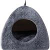 Generic Cuccia per gatti domestici, tenda triangolare semi-chiusa per gatti imbottita, calda e pieghevole, con base lavabile e soffice, per cani e gatti