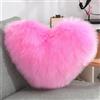 Somerway Cuscini per divano in pile, soffici, morbidi, in finta pelliccia, a forma di cuore, lombari, in peluche, lussuosi, per casa, soggiorno, camera da letto, decorativi, comodi cuscini in peluche (rosso