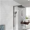 SCHÜTTE 60687 LA PALMA - Sistema doccia con doccia a pioggia e colonna doccia, 36 x 24 cm, in acciaio inox, set doccia senza rubinetto, asta doccia con doccetta e doccetta, grafite opaca