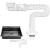 JIMGIED Sifone da 1 1/4 di Pollice Tubo Scarico Sostituibile Flessibile con Antiodore Sifone per Lavabo a Sifone Regolabile a 360° Per Lavello Della Cucina Lavatrice, Estensibile di 380-930mm - Bianco