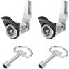PATIKIL Triangolo Camma Blocco 4pz Cromato Placcato Tubolare Armadio Cassetto 1-1/4 Cilindro Lunghezza Adatta Fino 1-1/16 Spesso Pannello con Grandi Tasti per Elettrico Contatore acqua