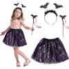 PTBWS Costume da Strega Bambina, Travestimento Strega Bambini con Gonna Tutu Bambini, Bacchetta e Cerchio per Capelli, Regalo per Carnevale Mascherata Cosplay Festa Halloween