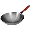 SiaBiced Padella Wok Wok a Fondo Tondo Wok per Cottura Generale con Manico in Legno Cucina a Gas a Induzione Cottura Wok Cinese Padella Antiaderente, 38 Cm