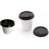 Nicoletti KIT 200 pezzi ESPRESSO e RISTRETTO : 50 tazzine bicchieri carta 100 ml 4oz con 50 coperchi + 50 bicchierini carta 75 ml 2.5 oz con 50 coperchi ideali per Asporto Bar Caffe