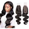 MYouan 2x6 HD Chiusura Del Merletto Onda Del Corpo Dei Capelli Umani Trasparente HD Pizzo Frontale Chiusura 20Inch Non Trattati Parte Centrale Con Capelli Del Bambino Colore Natur