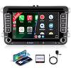 aphrfamma Linux Bluetooth Car Radio for Golf 5 6 VW Polo T5 Seat with Navigation WLAN FM/AM/DSP/Mirror Link, Apple Carplay, Android Car, Steering Wheel Ctrl, 2Din Dab Car Radio Touch Screen