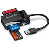 Smartq C368 USB 3.0 multi-card Reader, Plug N Play, Apple e compatibile con Windows, alimentato tramite USB, supporta CF/SD/SDHC/Scxc/MMC/MMC micro, ecc.