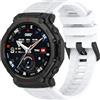 GIOPUEY Cinturini Compatibile con Amazfit T-Rex 3 PRO 48mm/Amazfit Trex 3 PRO 48mm, Morbido Silicone Cinturino [Resistente all'Usura] [Traspirante] - White