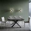 Itamoby Tavolo allungabile fino a 220 cm Ganty 160 con bordo antracite piano Antracite spatolato