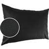 Kisska Federa per cuscino decorativo in ecopelle, per divano, in pelle, colore nero, 30 x 50 cm, senza imbottitura