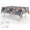 ORYX - 5544007, Tovaglia in tela cerata rotonda con motivo cucina, impermeabile, antimacchia, in PVC, 140 x 250 cm Si può tagliare, adatta per uso interno ed esterno