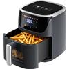 Patbrela Friggitrice ad aria senza olio 7L 1500W Max 200 ° Forno Airfryer C con finestra di visualizzazione Touch Screen LED 8 funzioni preimpostate + Mantieni caldo