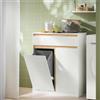 SoBuy BZR79 Mobile da bagno con cesto portabiancheria e cassetto, con anta e sistema inclinabile 71x33x85 cm