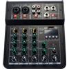 Hoite Mixer audio per DJ a 4 canali, per computer, lettore di microfoni, mixer audio per scene in studio dal vivo